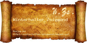 Winterhalter Zsigmond névjegykártya