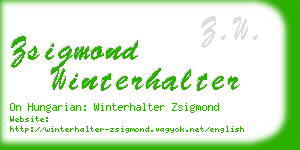 zsigmond winterhalter business card